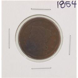 1854 Braided Hair Large Cent Coin