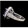 Image 3 : GIA Cert 8.56 ctw Tanzanite and Diamond Ring - 14KT White Gold