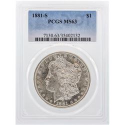 1881-S $1 Morgan Silver Dollar Coin PCGS MS63