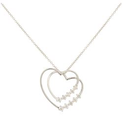 0.3 ctw Diamond Pendant With Chain - 14KT White Gold