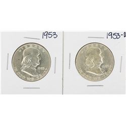 Lot of 1953 & 1953-D Franklin Half Dollar Silver Coins