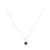 Image 2 : 1.71 ctw Blue Sapphire Pendant With Chain - 14KT White Gold