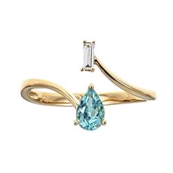 0.5 ctw Apatite and Diamond Ring - 14KT Yellow Gold