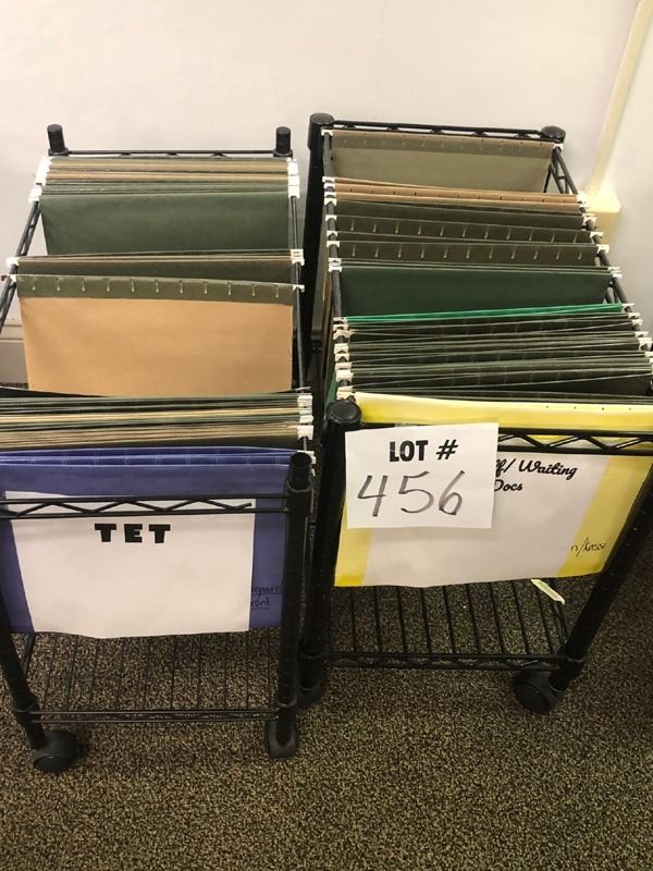 Pair of Rolling Wire File Folder Racks