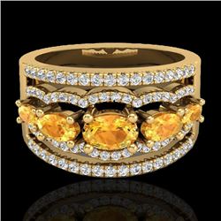 2.25 CTW Citrine & Micro Pave VS/SI Diamond Designer Ring 10K Yellow Gold - REF-71X8T - 20799