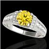 Image 1 : 1.5 CTW Certified Si Intense Yellow Diamond Solitaire Antique Ring 10K White Gold - REF-180Y2K - 347