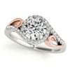 Image 2 : 1.2 CTW Certified VS/SI Diamond 2Pc Set Solitaire Halo 14K White & Rose Gold - REF-203H8A - 31204