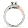 Image 4 : 1.2 CTW Certified VS/SI Diamond 2Pc Set Solitaire Halo 14K White & Rose Gold - REF-203H8A - 31204