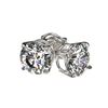 Image 4 : 1.05 CTW Certified H-SI/I Quality Diamond Solitaire Stud Earrings 10K White Gold - REF-94N5Y - 36575