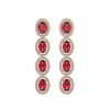Image 1 : 5.88 CTW Tourmaline & Diamond Halo Earrings 10K Rose Gold - REF-121X3T - 40521