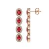 Image 2 : 5.88 CTW Tourmaline & Diamond Halo Earrings 10K Rose Gold - REF-121X3T - 40521