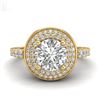 Image 2 : 1.7 CTW VS/SI Diamond Solitaire Art Deco Ring 18K Yellow Gold - REF-436T4M - 37255