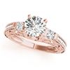 Image 2 : 1.15 CTW Certified VS/SI Diamond Solitaire Antique Ring 18K Rose Gold - REF-224A5X - 27280