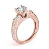 Image 4 : 1.15 CTW Certified VS/SI Diamond Solitaire Antique Ring 18K Rose Gold - REF-224A5X - 27280