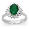 Image 1 : 1.78 CTW Emerald & Diamond Ring 18K White Gold - REF-57N3Y - 13648