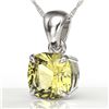 Image 1 : 2 Cushion Cut CTW Sapphire Designer Solitaire Necklace 18K White Gold - REF-28A2X - 21960