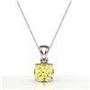 Image 2 : 2 Cushion Cut CTW Sapphire Designer Solitaire Necklace 18K White Gold - REF-28A2X - 21960