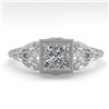Image 1 : 0.50 CTW VS/SI Princess Diamond Solitaire Engagement Ring Deco 18K White Gold - REF-113T8M - 36024