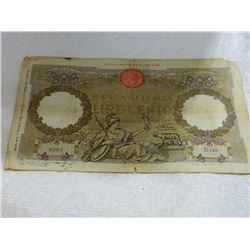 PAPER NOTE - BANCO D'ITALIA LIRE CENTO - 30 LUGIO 1926