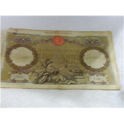 PAPER NOTE - BANCO D'ITALIA LIRE CENTO - 30 LUGIO 1896