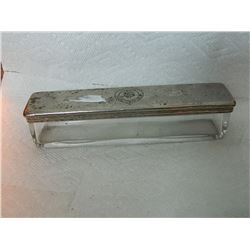TRINKET BOX - GLASS WITH LID - 7" LONG