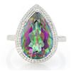 Image 2 : ***** FEATURE ITEM **** RING - 5 1/5 CARAT MYSTIC GEMSTONE & GENUINE DIAMONDS IN 925 STERLING SILVER