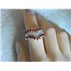 Image 3 : RING - 2.74 CARAT (20 PCS) CREATED GARNET & (12 PCS) DIAMOND IN 925 STERLING SILVER SETTING - RETAIL