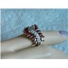 Image 5 : RING - 2.74 CARAT (20 PCS) CREATED GARNET & (12 PCS) DIAMOND IN 925 STERLING SILVER SETTING - RETAIL