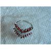 Image 7 : RING - 2.74 CARAT (20 PCS) CREATED GARNET & (12 PCS) DIAMOND IN 925 STERLING SILVER SETTING - RETAIL