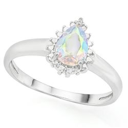 RING - 2/3 CARAT MERCURY MYSTIC TOPAZ & DIAMOND IN 925 STERLING SILVER SETTING - SZ 8 - RETAIL ESTIM