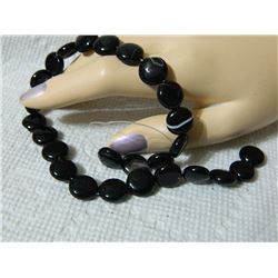GEMSTONE BEADS - BLACK SARDONYX 11.8 mm -27 pc