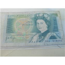 PAPER NOTE - BANK OF ENGLAND - 1 POUND - SIR ISSAC NEWTON