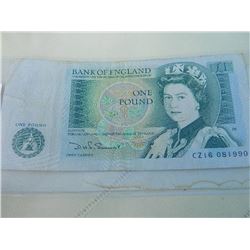 PAPER NOTE - BANK OF ENGLAND - 1 POUND - SIR ISSAC NEWTON