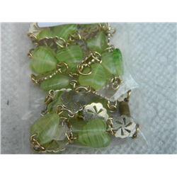 NECKLACE - HEART AGATES - 24" LONG