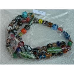 NECKLACE - COLORFULL GLASS BEEDS & OTHER - 30" LONG