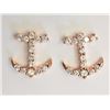 Image 2 : EARRINGS - TOTAL OF 28 ROUND FACETED CUBIC ZIRCONIA IN STERLING SILVER ANCHOR DESIGNED SETTING WITH 