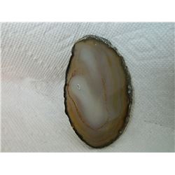 POLISHED AGATE SLICE - SMALL DRILLED HOLE AT TOP - 4"