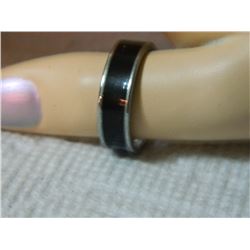 RING - STAINLESS STEEL WITH BLACK BAND