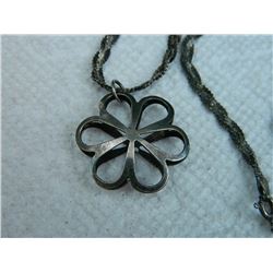 NECKLACE & PENDANT - BRAIDED 925 STERLING SILVER "ITALY"CHAIN & PENDANT 925 SILVER "FINLAND"