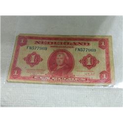 PAPER NOTE - NEDERLAND  - EEN GULDEN - 1943