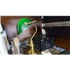 Image 2 : BANKERS LAMP AND SURVEYORS TRIPOD AND BLACK WEB STEREO COMPONENT