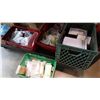Image 1 : 3 BASKETS OF FIRST AID SUPPLIES AND CRATE OF POSTCARDS/GREETING CARDS