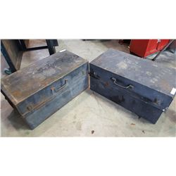 2 LARGE STEEL STORAGE BOXES