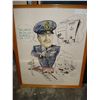 Image 1 : WATER COLOR AND INK ON PAPER "CARICUTURE OF A WINNIPED POLICE OFFICER ON A TRAIN 960"