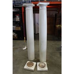 TWO LARGE SEVEN FOOT PILLARS