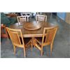 Image 1 : 1 OAK ROUND TABLE W/ EXTENTION LAZY SUZAN AND 4 CHAIRS