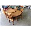 Image 2 : 1 OAK ROUND TABLE W/ EXTENTION LAZY SUZAN AND 4 CHAIRS