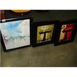 3 BLACK FRAMED PRINTS