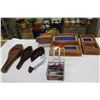 Image 2 : SMALL CARVED WOOD BOXES AND GLASS CASE AND 3 WOOD MOLDS