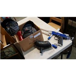 SPYDER EXTRA PAINTBALL GUN W/ CO2 TANK, 2 MASKS, AND HOPPER